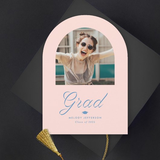 リボングラードアーチ写真卒業 招待状