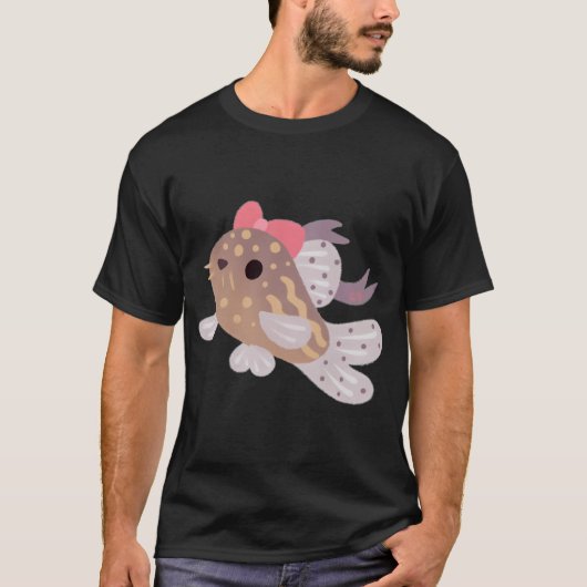 リボンコリドラス - ブラック Tシャツ (正面)