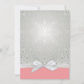 リボンサンゴ/シルバーレースダマスクウェディング招待状 招待状 (裏面)