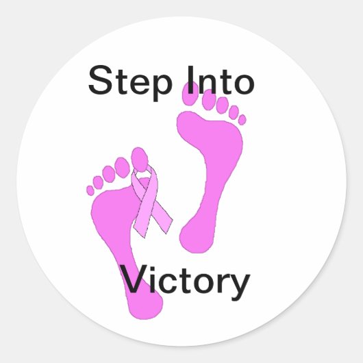 リボンシールを使用した乳がん足跡 ラウンドシール (正面)