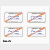 リボンシール付き組版ブックラベル 長方形シール (シート)