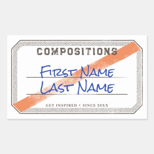 リボンシール付き組版ブックラベル 長方形シール (正面)