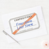 リボンシール付き組版ブックラベル 長方形シール (封筒)