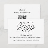 リボンスクリプト ミニマリスト 結婚式 出欠カード (正面/裏面)