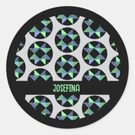 リボンスターパッチワークブロック ラウンドシール