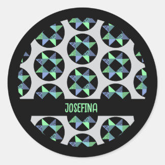 リボンスターパッチワークブロック ラウンドシール