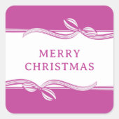 リボンストライプの正方形シール スクエアシール (正面)