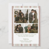リボンストライプ家族写真クリスマスカード シーズンカード (裏面)
