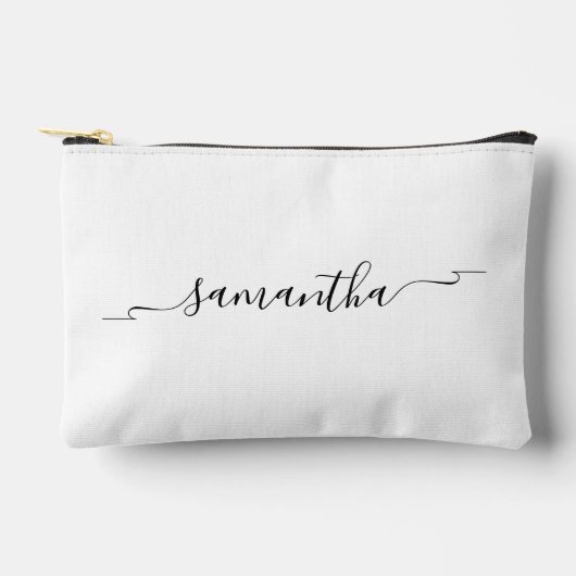 リボンスワッシュの署名名 アクセサリーポーチ (正面)