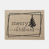 リボンツリーを使用したメリークリスマス ドアマット (正面)