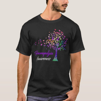 リボンツリー線維筋痛認識度Tシャツ Tシャツ