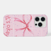 リボンデザインのiPhone 15 Proケース iPhoneケース (裏面横)