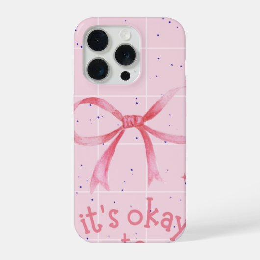 リボンデザインのiPhone 15 Proケース iPhoneケース (裏面)