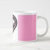 リボンデザインピンク ジャンボコーヒーマグカップ (右)