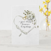 リボンハートとバラカード カード (黄色い花)