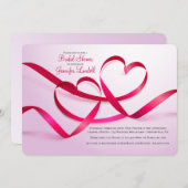 リボンハートブライダルシャワー招待状 招待状 (正面/裏面)