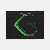 リボンハート腎疾患認識度 フリースブランケット (正面(横))