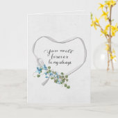 リボンハート（つた花束カード付き） カード (黄色い花)