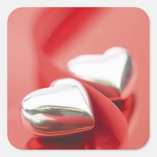 リボンハート スクエアシール (正面)