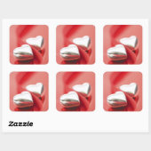 リボンハート スクエアシール (シート)