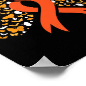 リボンバタフライ白血病認識度生存者ギフト ポスター (角)