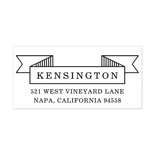 リボンバナー差出人住所 セルフインキングスタンプ (デザイン)