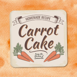 リボンバナー - ビンテージ キャロットケーキ ラベル ステッカー