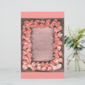 リボンバラ葉とサテン生地フォトフレームS 便箋 (スタンド正面)