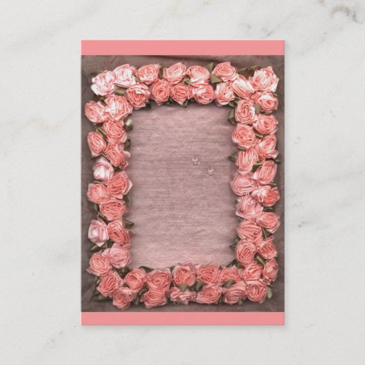 リボンバラ葉とSatin Photo Frame Business 名刺 (正面)