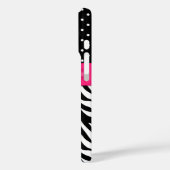 リボンフェイク宝石ゼブラドットパターンモノグラム Case-Mate iPhoneケース (裏面 / 左)