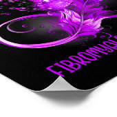 リボンフェザー線維筋痛認識度 ポスター (角)