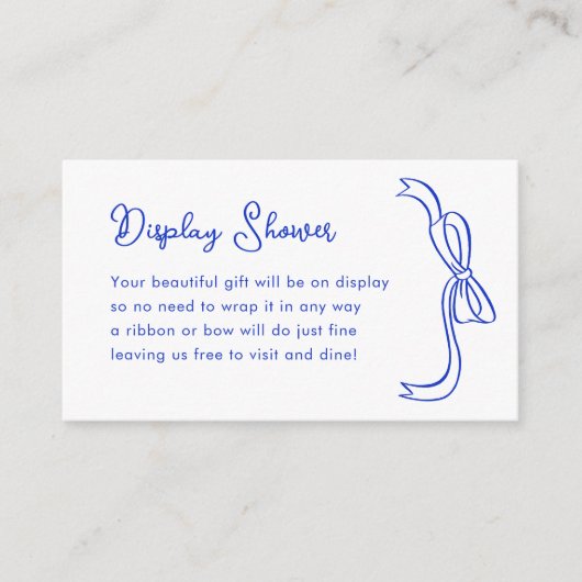 リボンフランスのブルー表示シャワー挿入 エンクロージャーカード (正面)