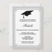 リボンブラックスクールカラー写真卒業 招待状 (裏面)