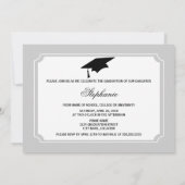 リボンブラックスクールカラー写真卒業 招待状 (裏面)