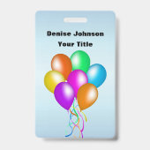 リボンブルーカラフルに一致するバルーンのクラスタ バッジ (表面)