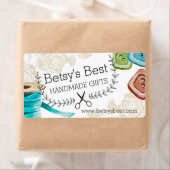 リボンボタンはさみすぼらしいシックな裁縫 ラベル (インサイチュ)