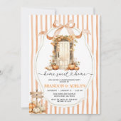 リボンボーカボンプキン引っ越し祝いパーティーホームスウィートホーム 招待状 (正面)