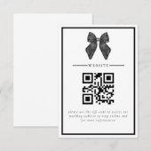 リボンボークラシカルブラック&ホワイト結婚ズ エンクロージャーカード (正面/裏面)