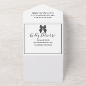 リボンボークラシカルブラック&ホワイト結婚ズ オールインワン招待状 (外側)