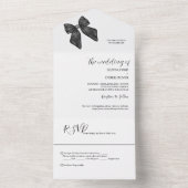 リボンボークラシカルブラック&ホワイト結婚ズ オールインワン招待状 (内側)