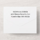 リボンボークラシカルブラック&ホワイト結婚ズ オールインワン招待状 (裏面)