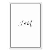 リボンボークラシカルブラック&ホワイト結婚ズ テーブルナンバー (裏面)