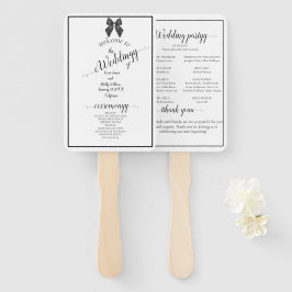 リボンボークラシカルブラック&ホワイト結婚ズ ハンドファン