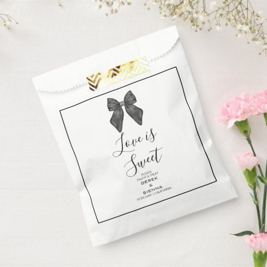 リボンボークラシカルブラック&ホワイト結婚ズ フェイバーバッグ (封をした状態)