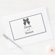 リボンボークラシカルブラック&ホワイト結婚ズ