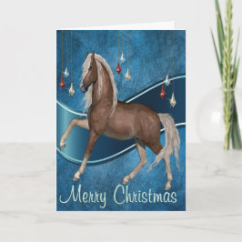 リボンメリークリスマスカードと青の馬 シーズンカード
