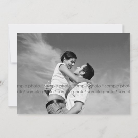 リボンラブスイートハートカップルシャワーパーティー招待状 招待状 (裏面)