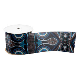 リボン上のドットアートパターン サテンリボン