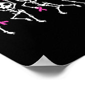 リボン乳がん認識度骨格女性男性 ポスター (角)