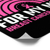 リボン乳がん認識度I衣服ピンク ポスター (角)